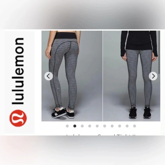 ! LULULEMON Speed Tight II Textured Wave Black Silver Spoon - Picture 3 of 7